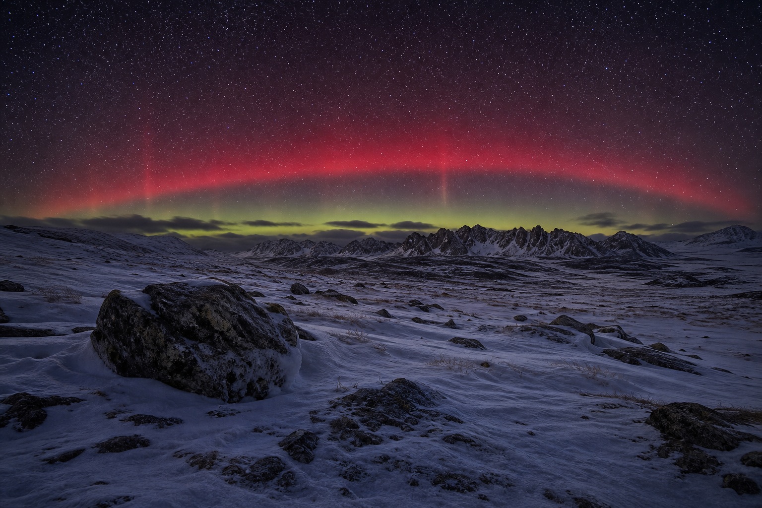 Preview for Aurora Night Alpine Plateau Background