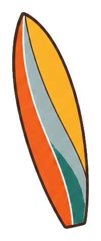 Preview for Retro Surfboard Sticker Graphic