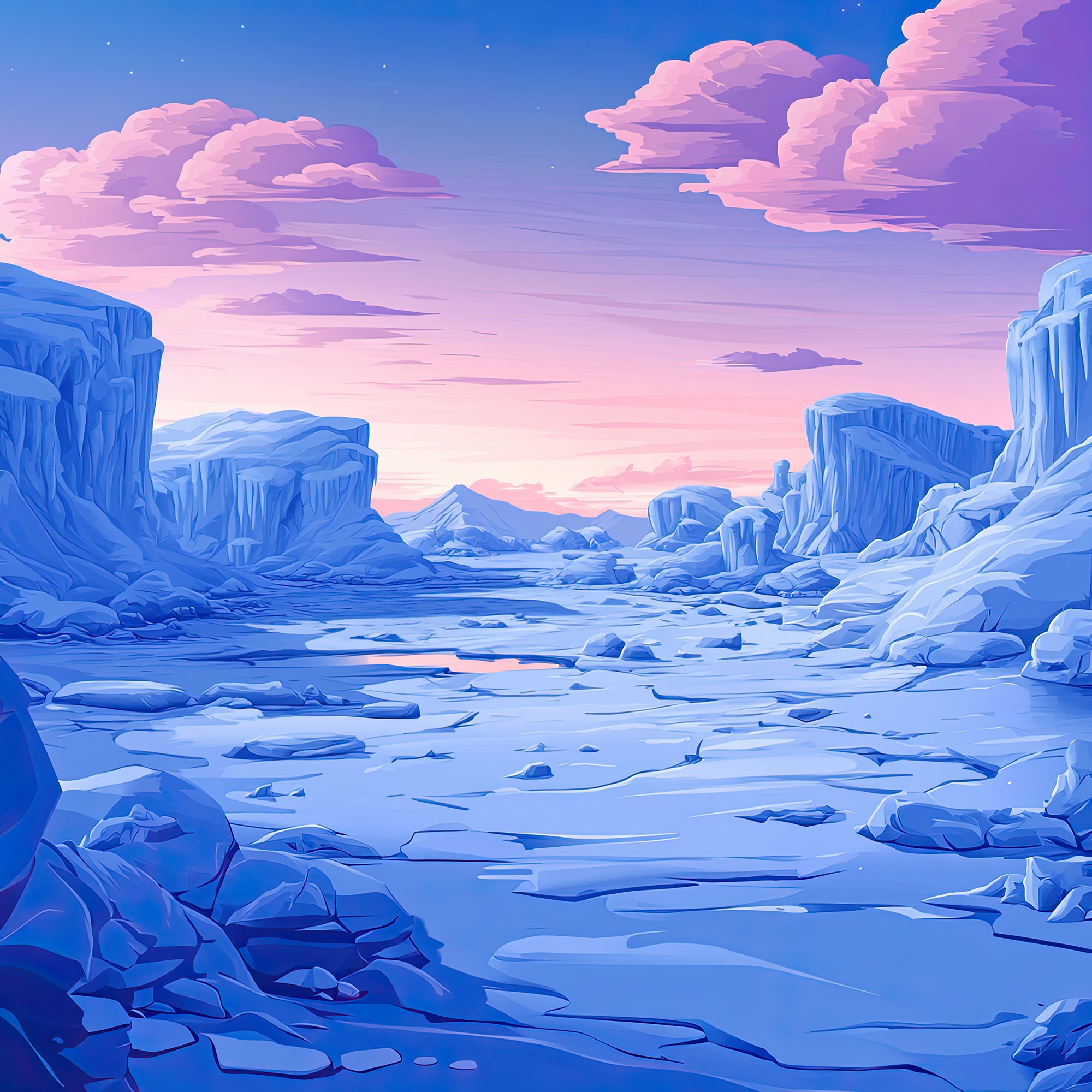 Preview for Cartoon-frozen-landscape-nature-backdrop-background-f86ed