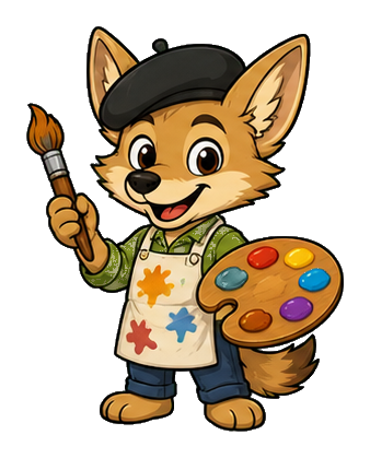 Preview for Painter Coyote Sticker