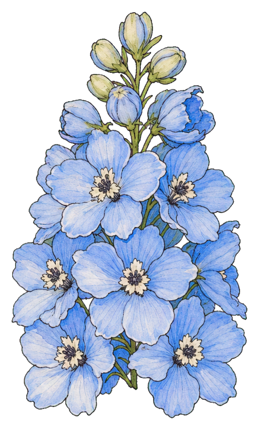 Preview for Pale Blue Delphinium Spike Sticker