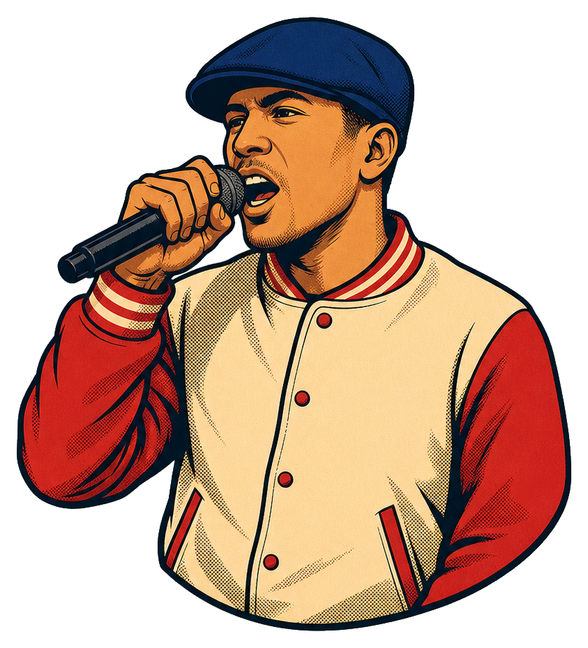 Preview for Indigo Flat Cap Hip Hop Singer Sticker