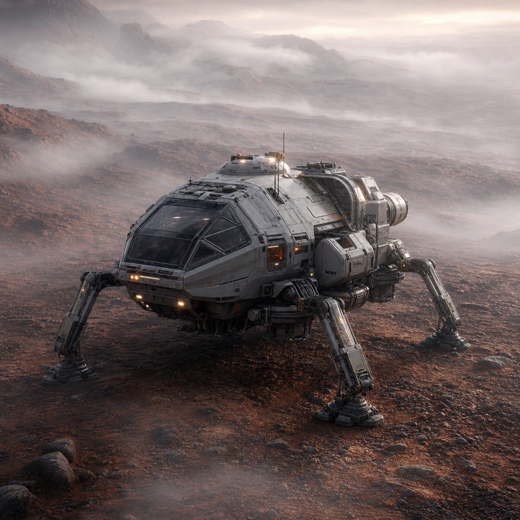 Preview for Planetary Lander Mist Stock Background
