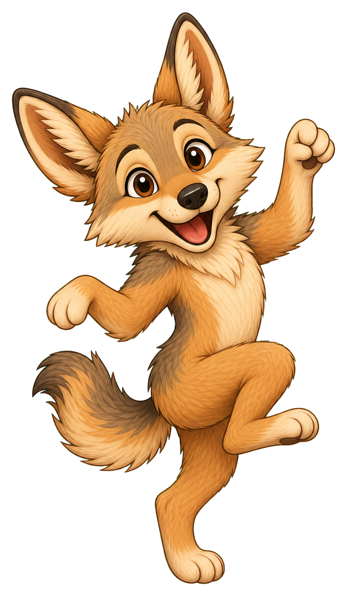 Preview for Coyote Dancing Pose Sticker