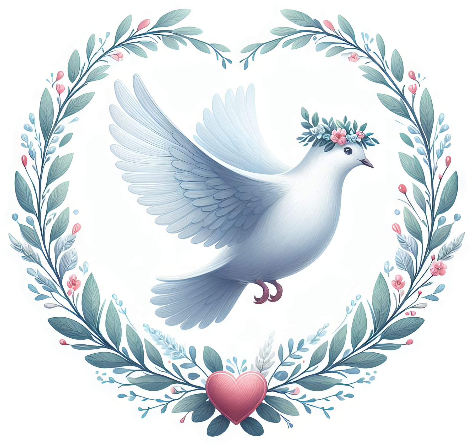 Preview for Dove-floral-crown-wreath-valentines-day-sticker-6d5f2