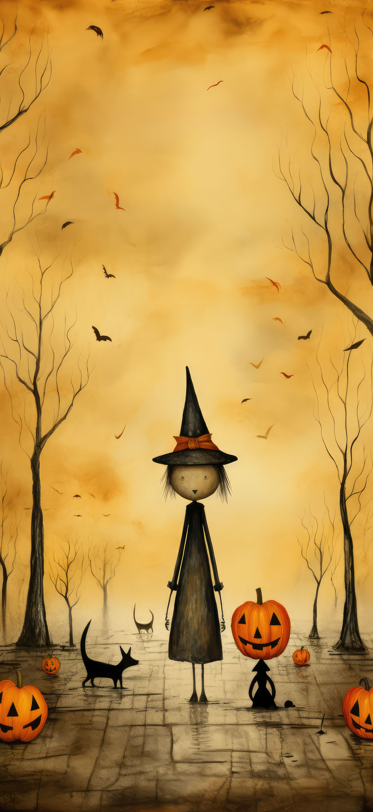 Preview for Halloween-witch-illustration-halloween-phone-background-b535f