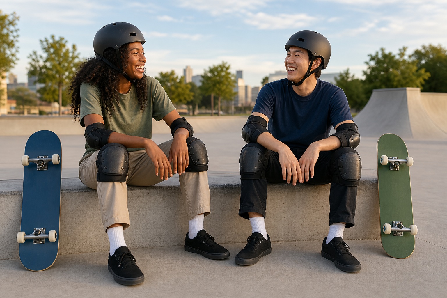Preview for Skateboard Friends At The Park Background