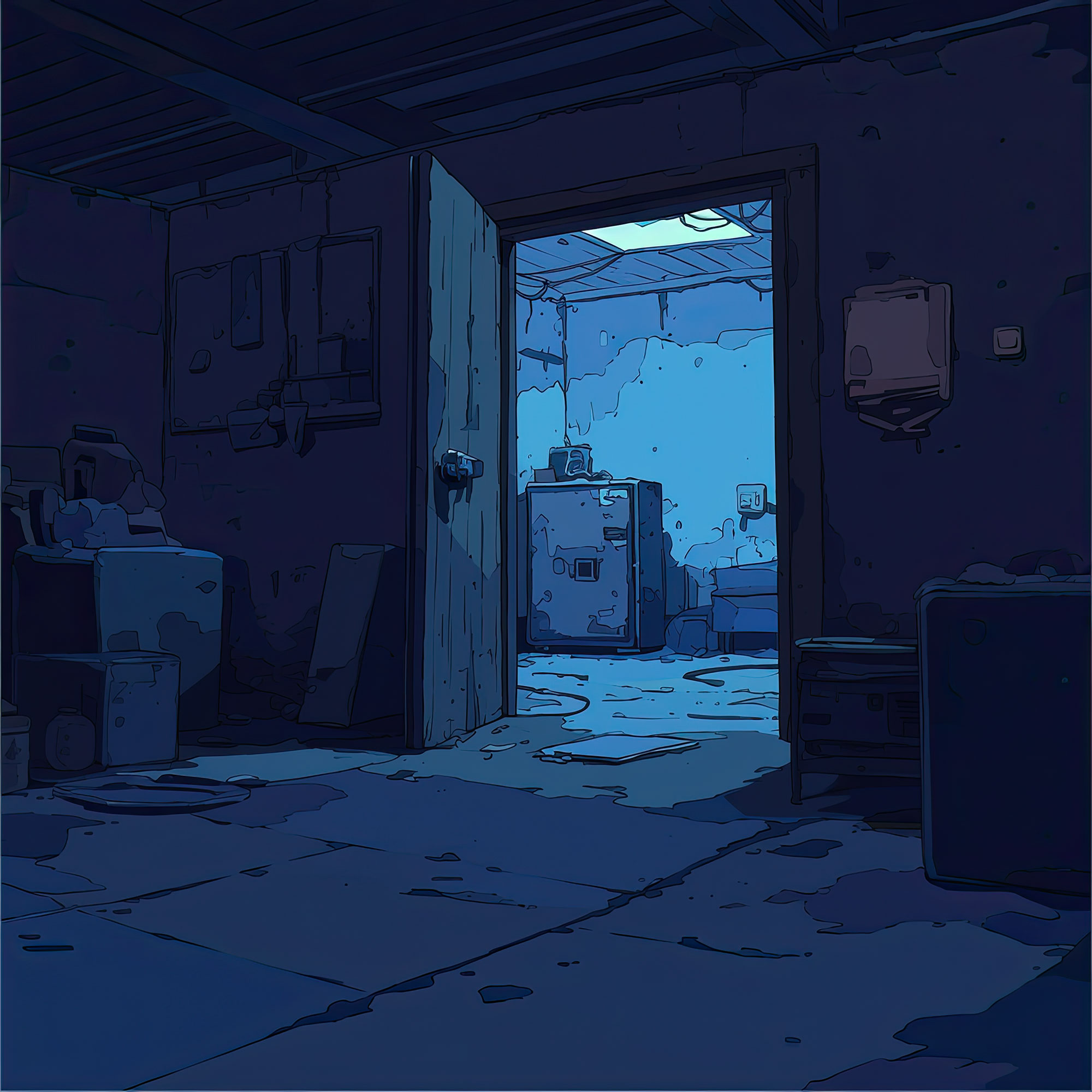 Preview for Abandoned-room-with-open-door-simple-backdrop-background-b80fe