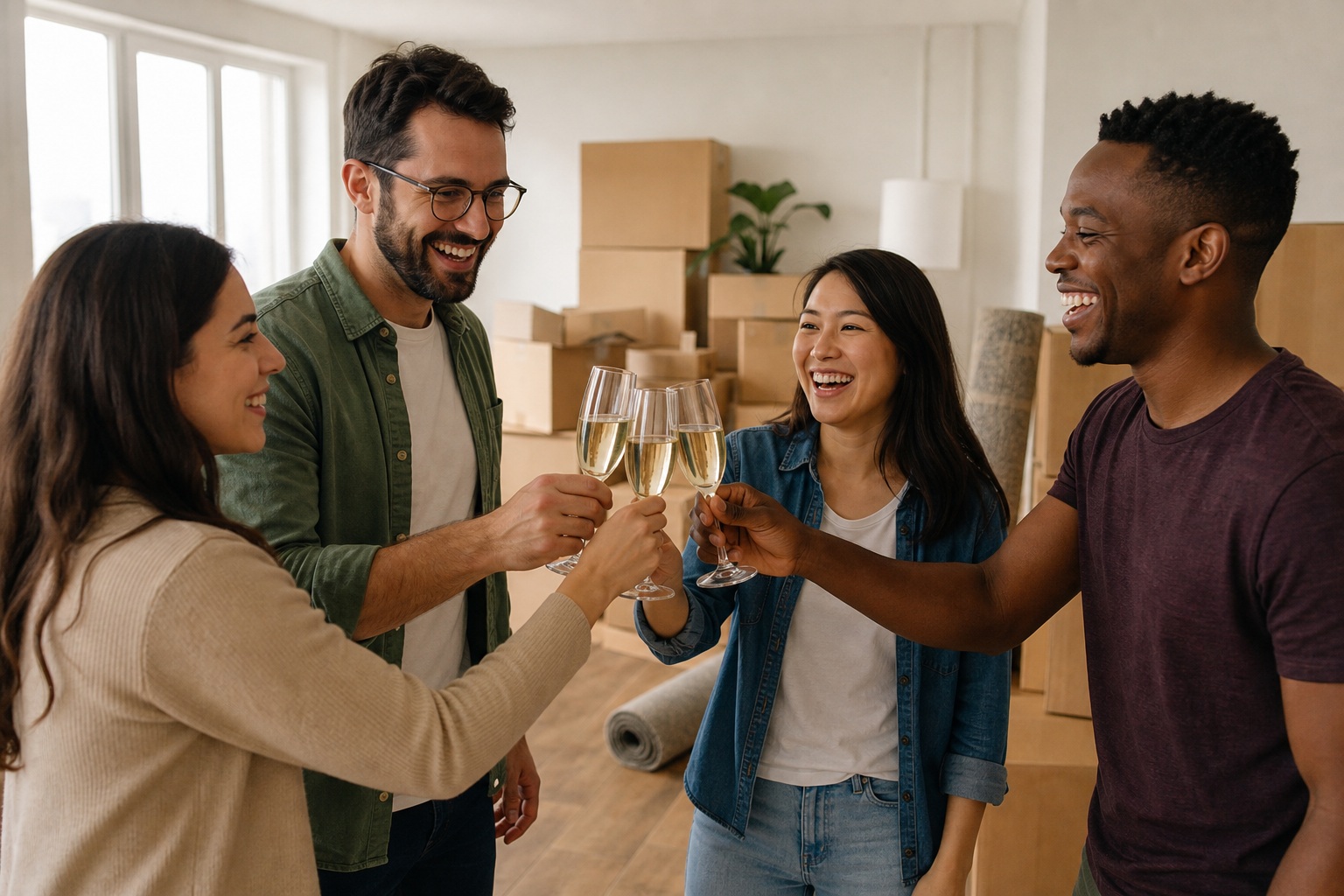 Preview for Friends Toasting At Home Celebration Background