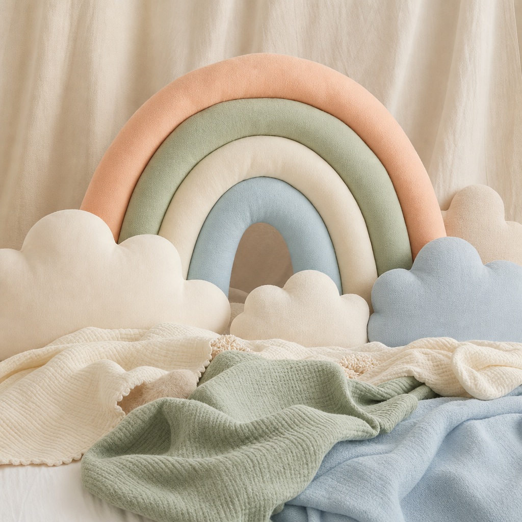 Preview for Pastel Rainbow Clouds Nursery Background