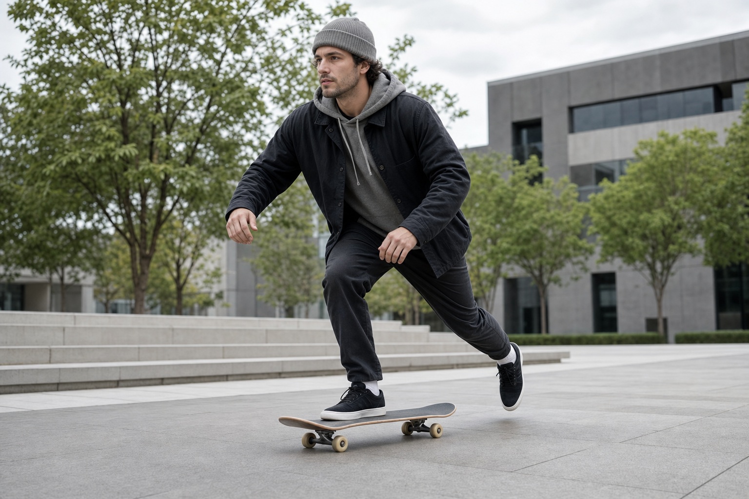 Preview for Skateboarder Plaza Background Stock Image