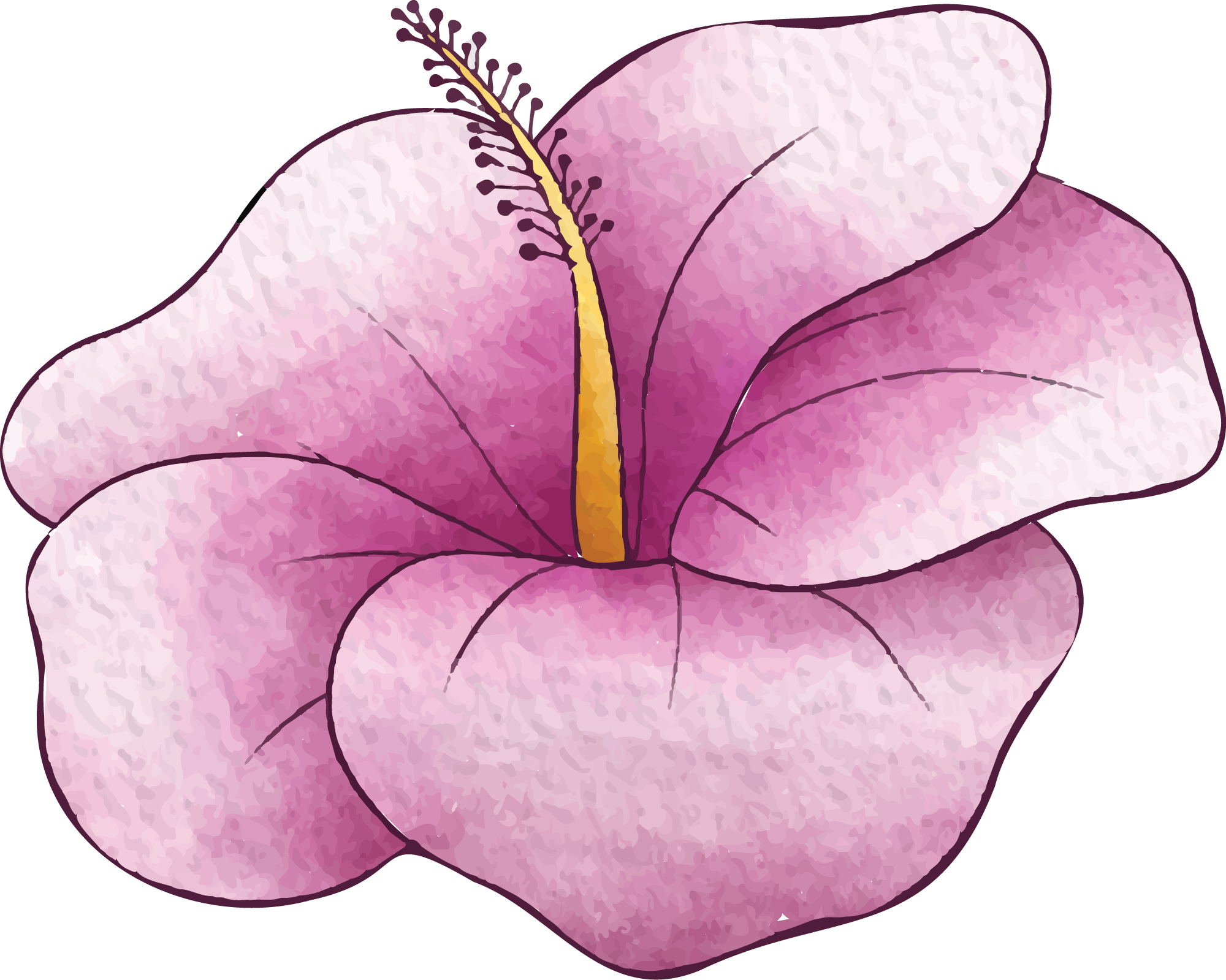 Preview for Pink-flower-watercolor-illustration-summer-watercolor-sticker-b052d