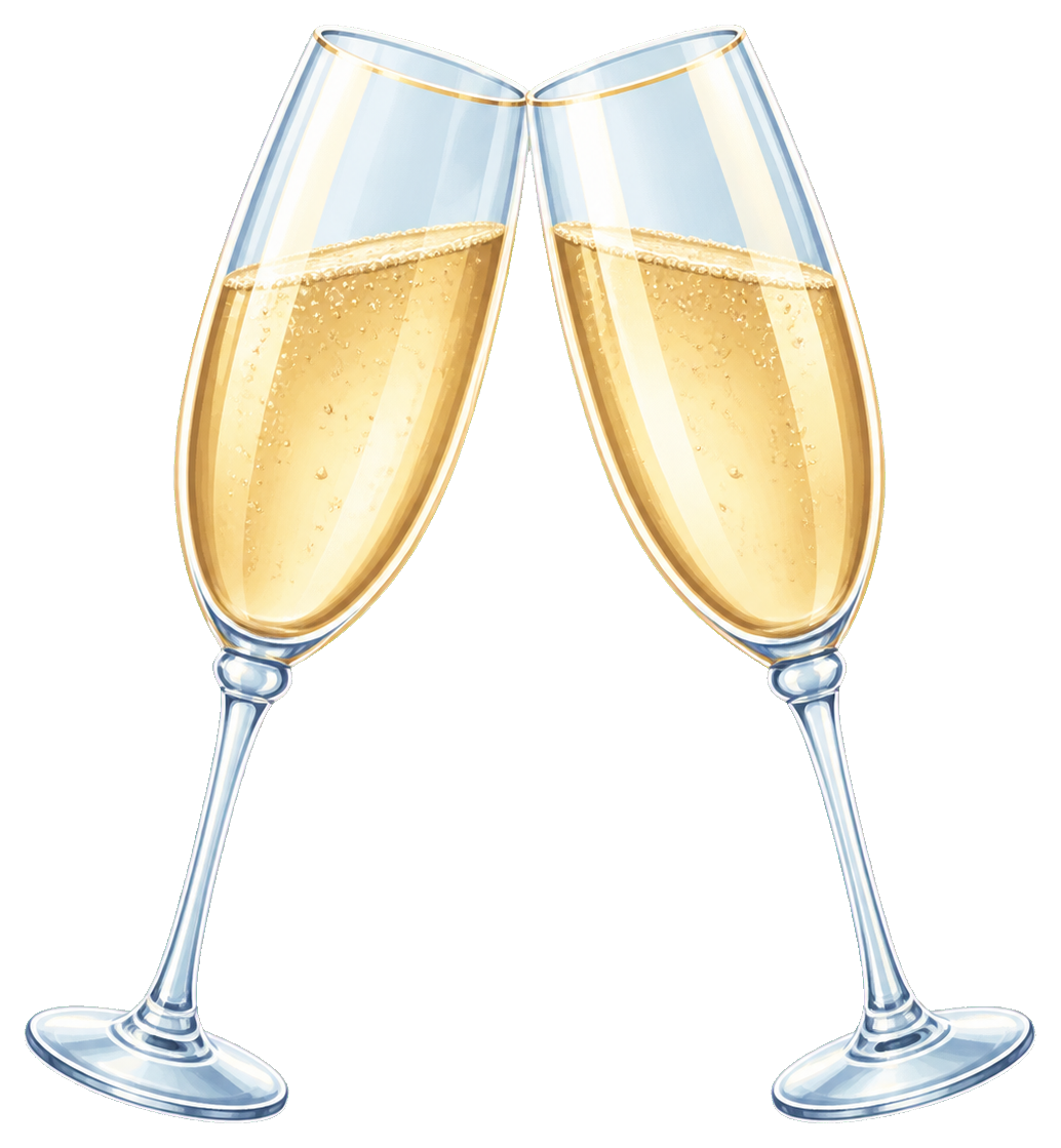 Preview for Champagne Glasses Sticker For Wedding Designs