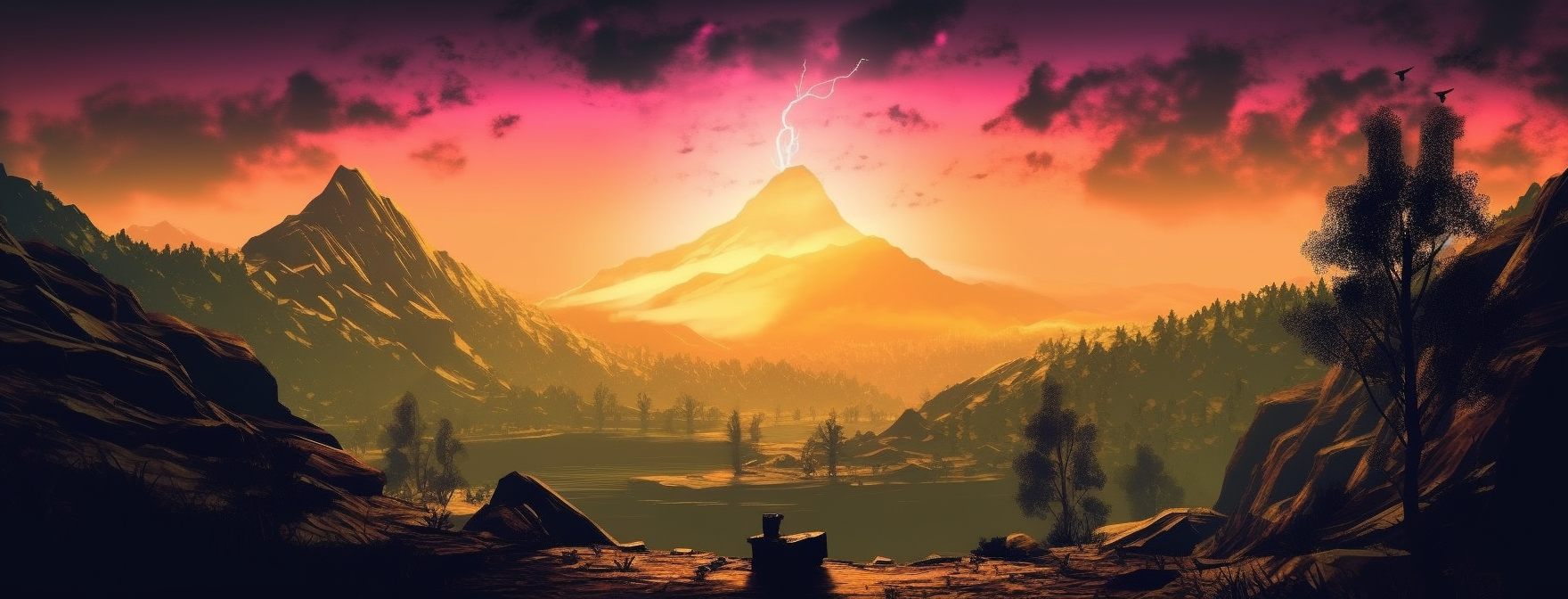 Preview for Mountain-landscape-at-sunset-ai-facebook-background-17de5