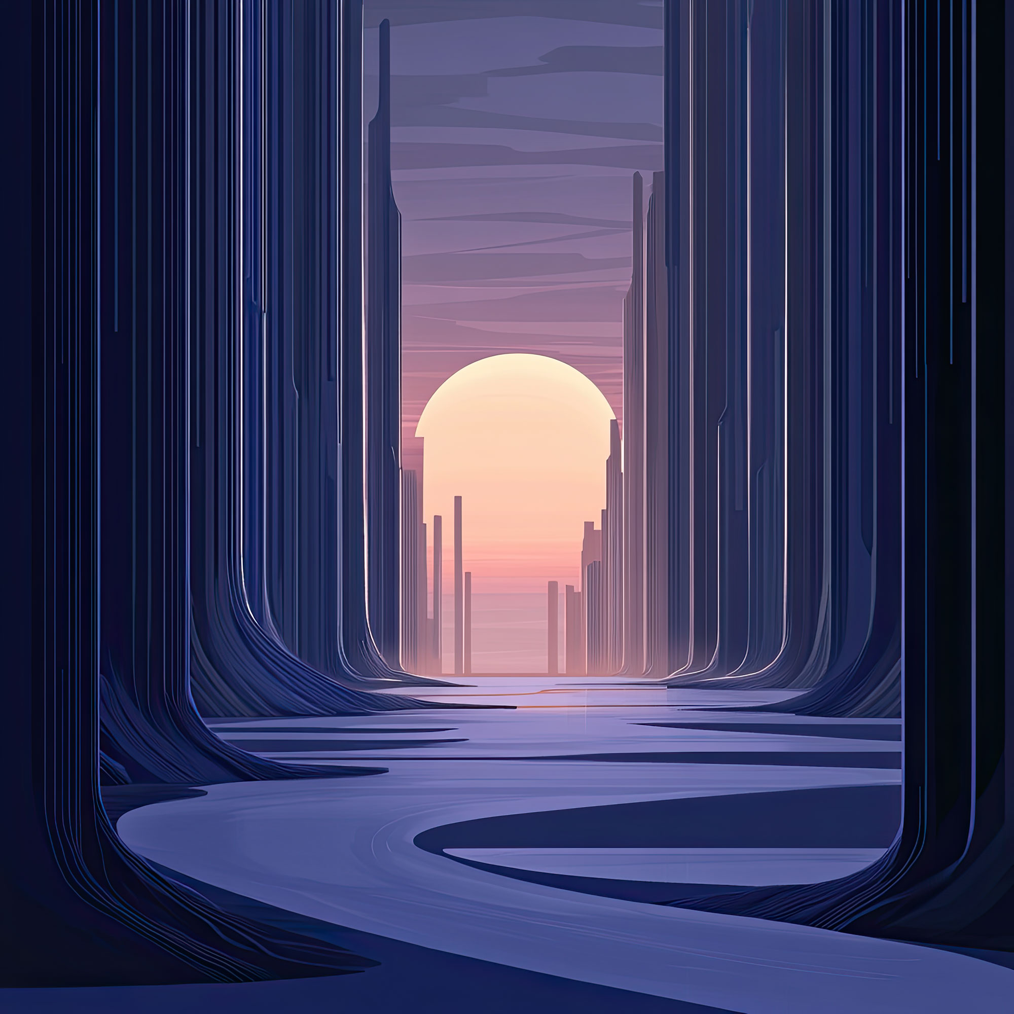 Preview for Futuristic-city-at-sunset-sci-fi-backdrop-background-74523