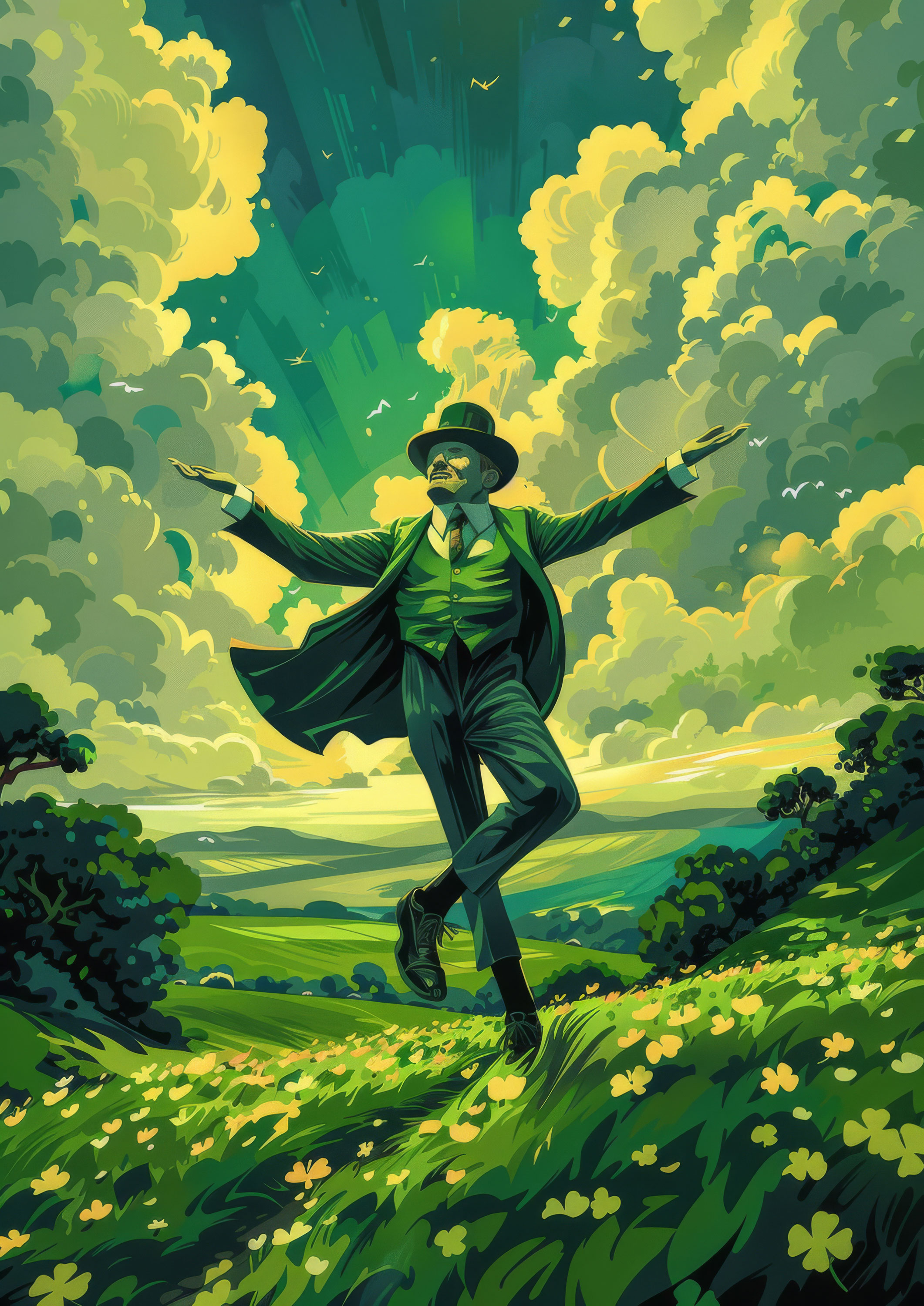 Preview for Dancing-man-green-field-st-patricks-background-c9a1a