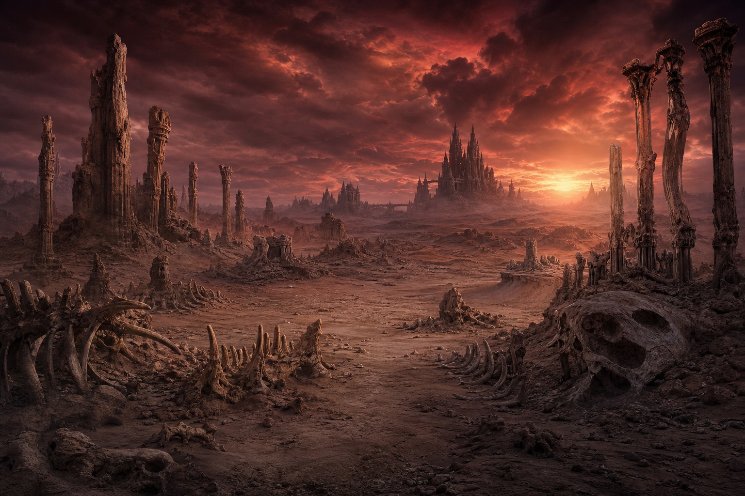 Preview for Dark Fantasy Desert Ruins Background