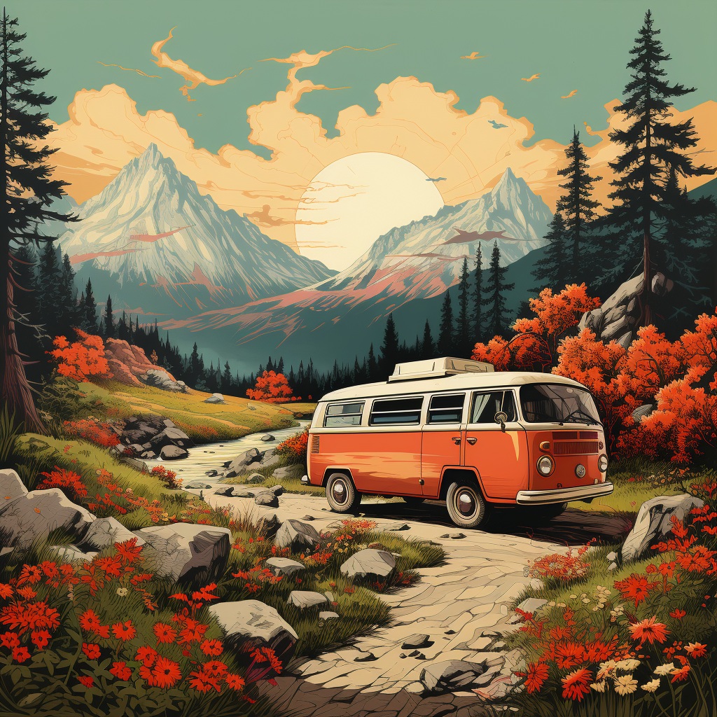 Preview for Camping Mountain Landscape Stock Background