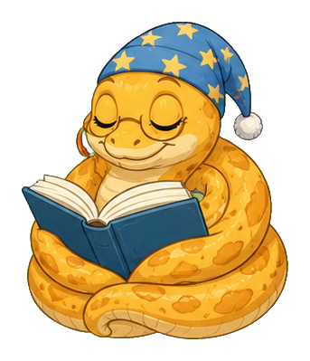 Preview for Sleepy Bookworm Snake Sticker