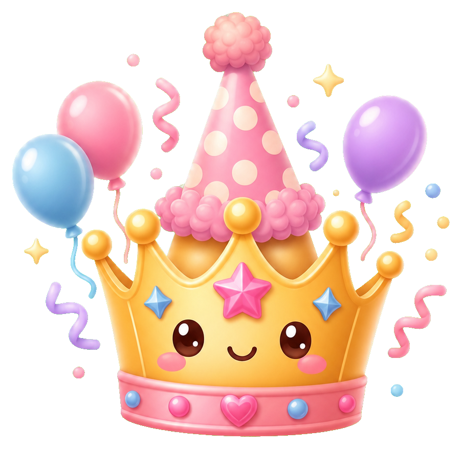 Preview for Crown Party Sticker For Birthday Designs