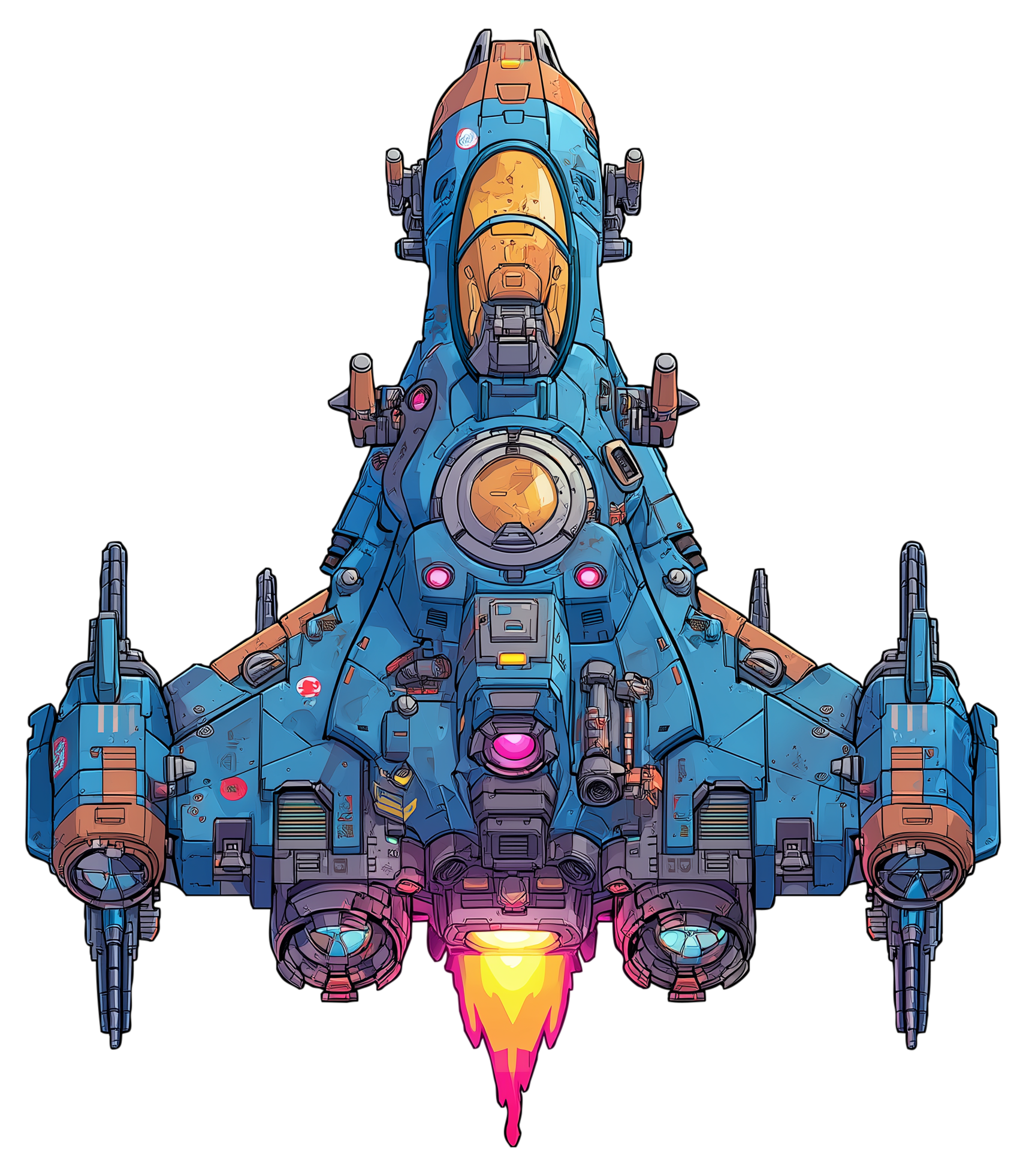 Preview for Futuristic-spacecraft-pixel-art-spaceship-sticker-bffe5