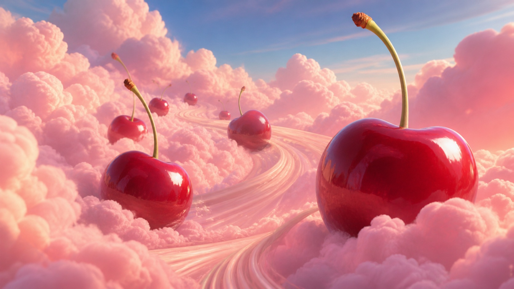 Preview for Surreal Cherry Landscape Background