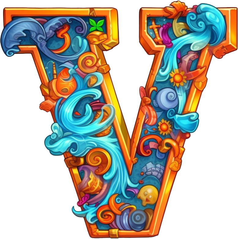 Preview for Vibrant-letter-v-design-silly-letters-sticker-0a322