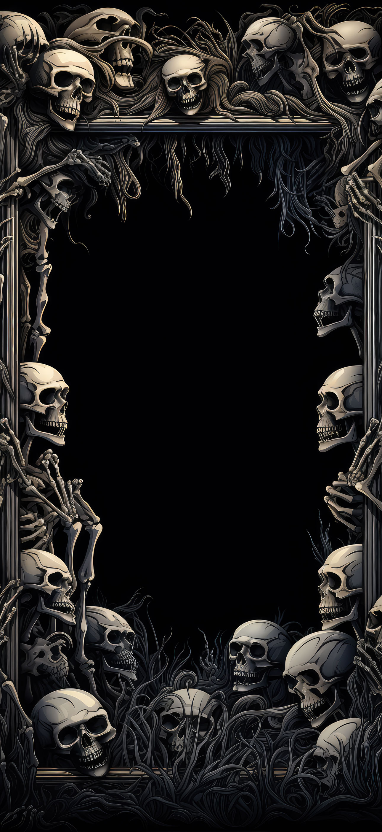 Preview for Gothic-skull-frame-design-halloween-phone-background-ae31d