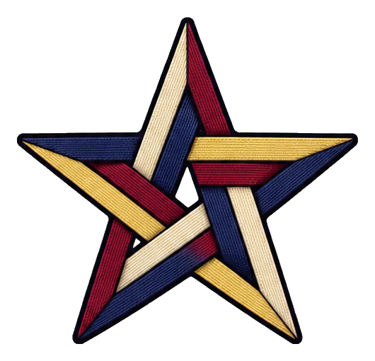 Preview for Woven Textile Star Sticker