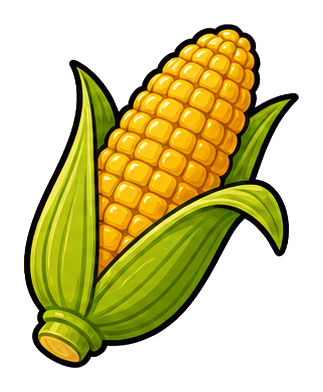 Bright yellow corn on the cob with green husks on a black background