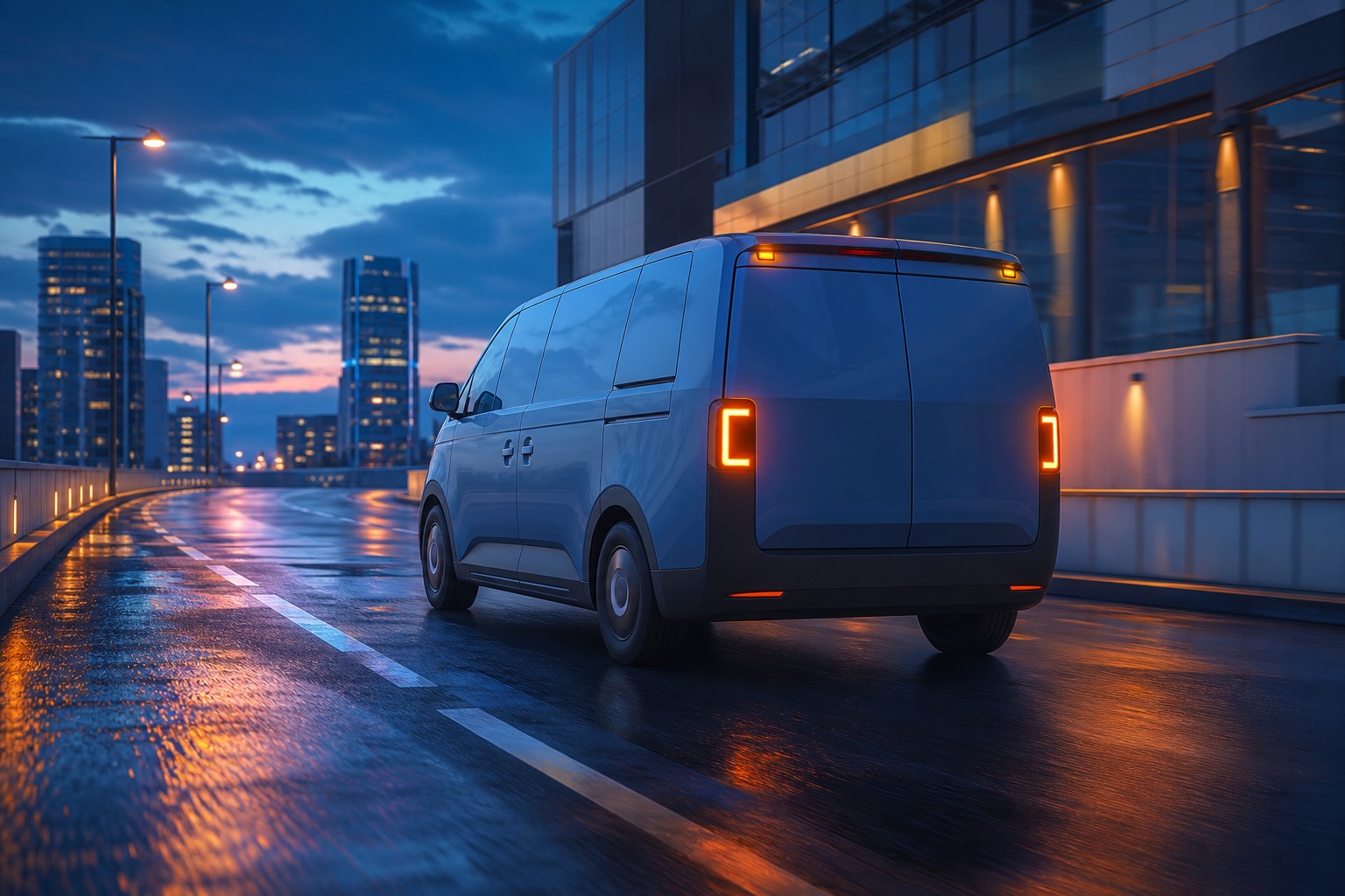 Preview for Urban Utility Van At Blue Hour Background