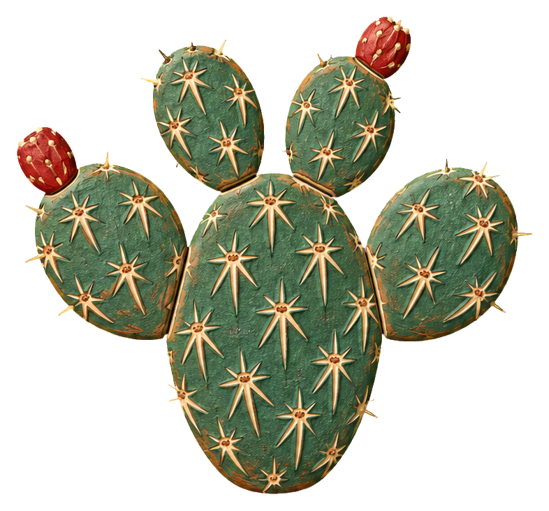 Preview for Sgraffito Desert Plants Prickly Pear