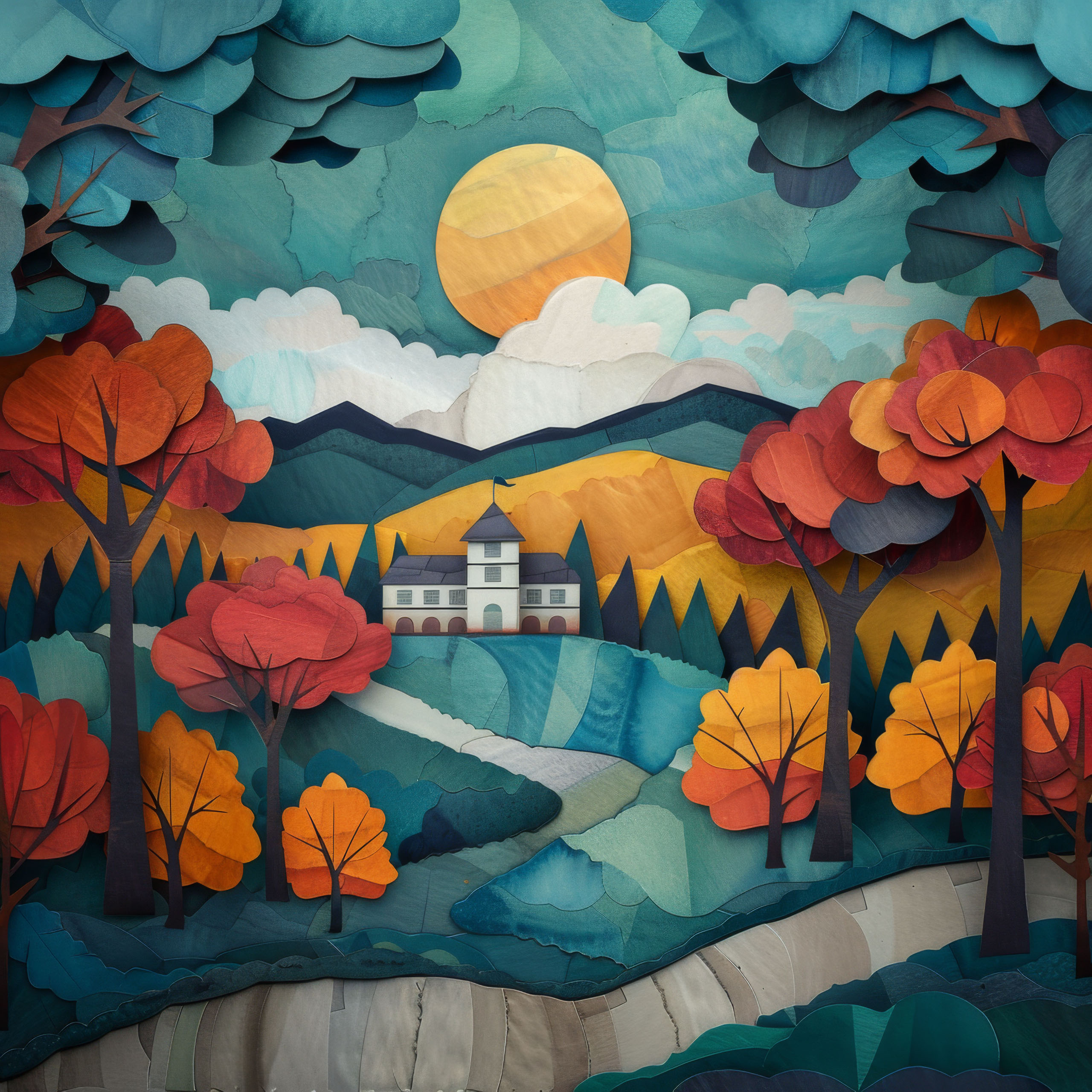 Preview for Autumn-landscape-illustration-graduation-background-7e9f0