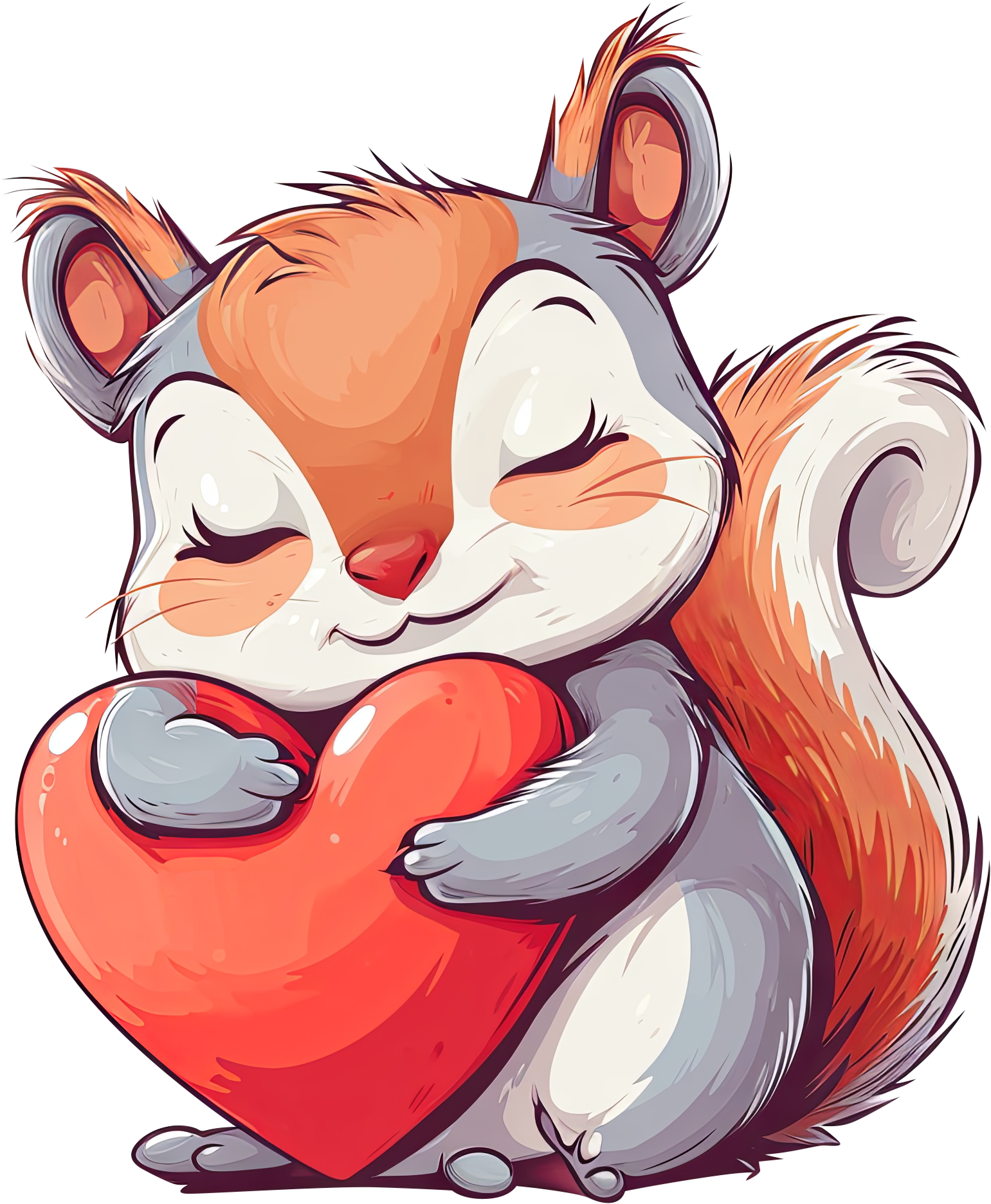 Preview for Squirrel-hugging-heart-illustration-love-characters-sticker-eaf6a