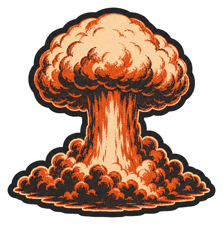 Preview for Retro Mushroom Cloud Explosion Sticker