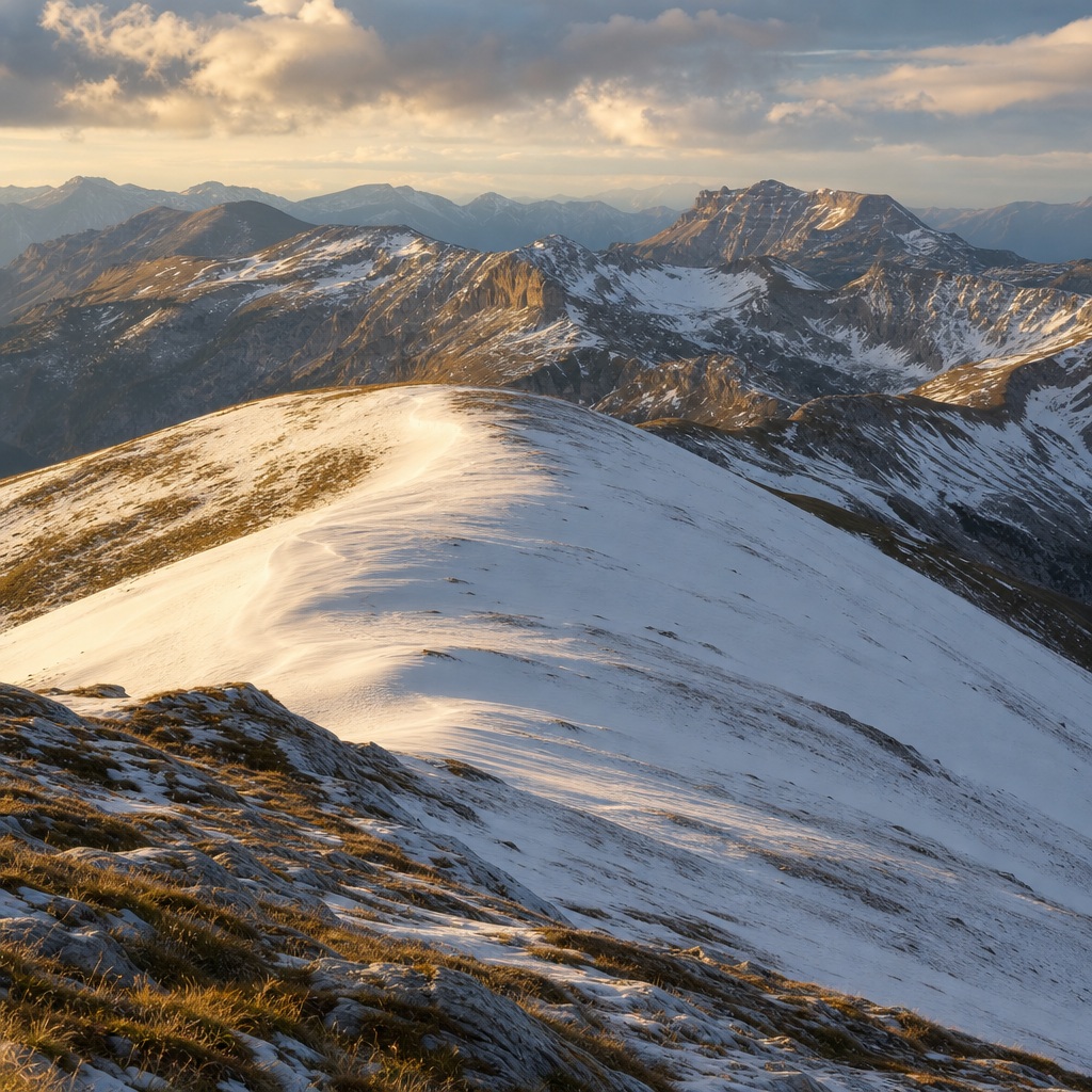 Preview for Golden Alpine Snow Ridge Background