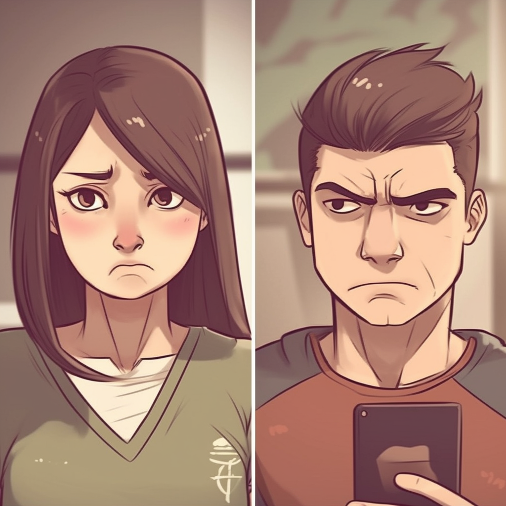 Preview for Distressed-couple-illustration-cartoon-meme-background-2e362