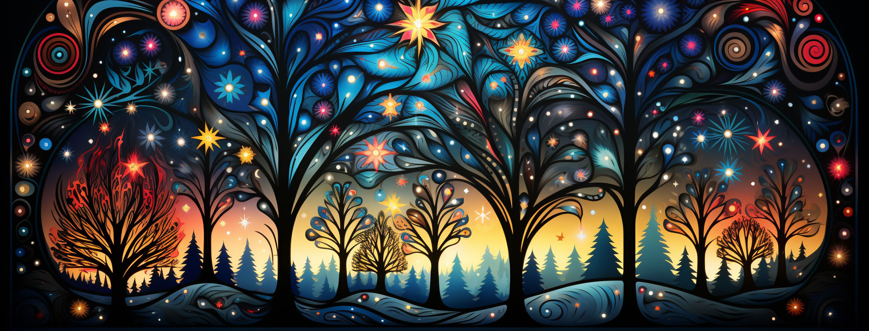 Preview for Stained-glass-winter-landscape-christmas-cover-background-70899
