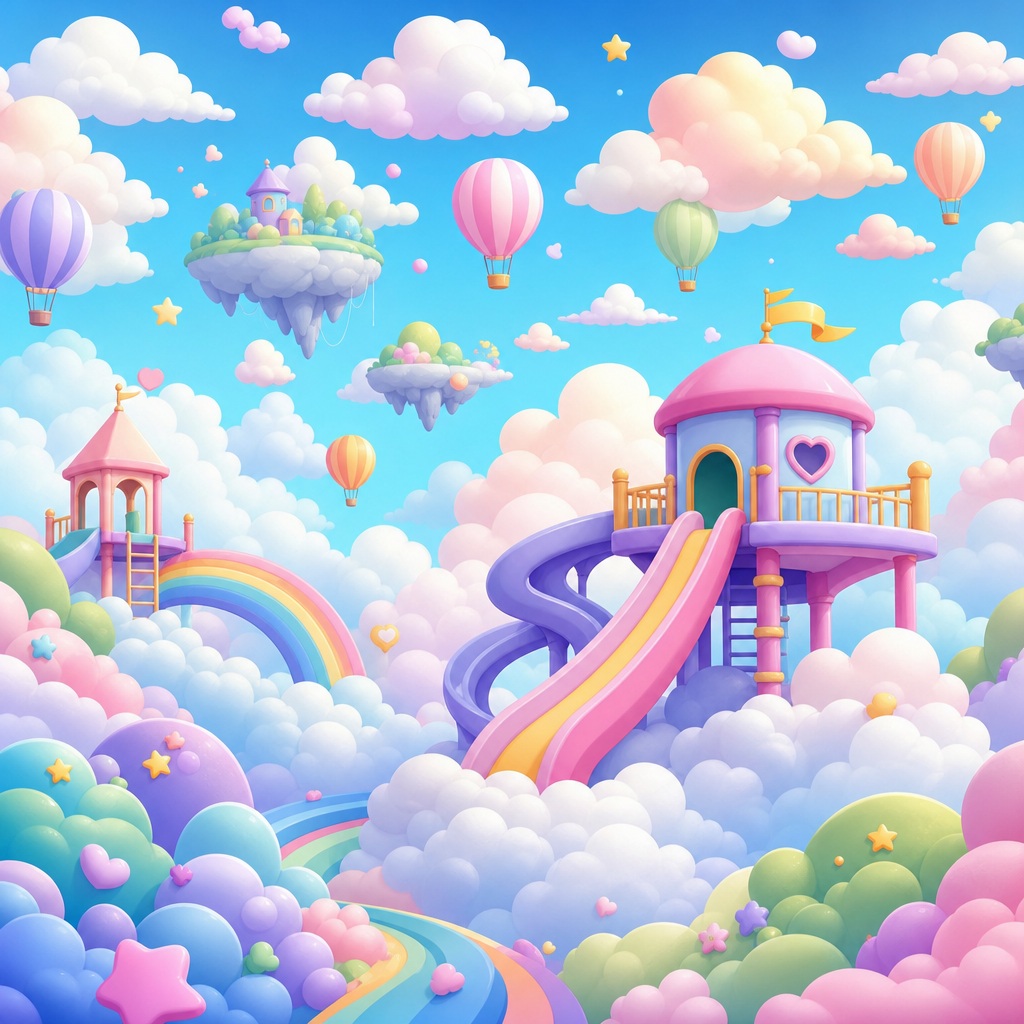 Preview for Pastel Cartoon Playground Background