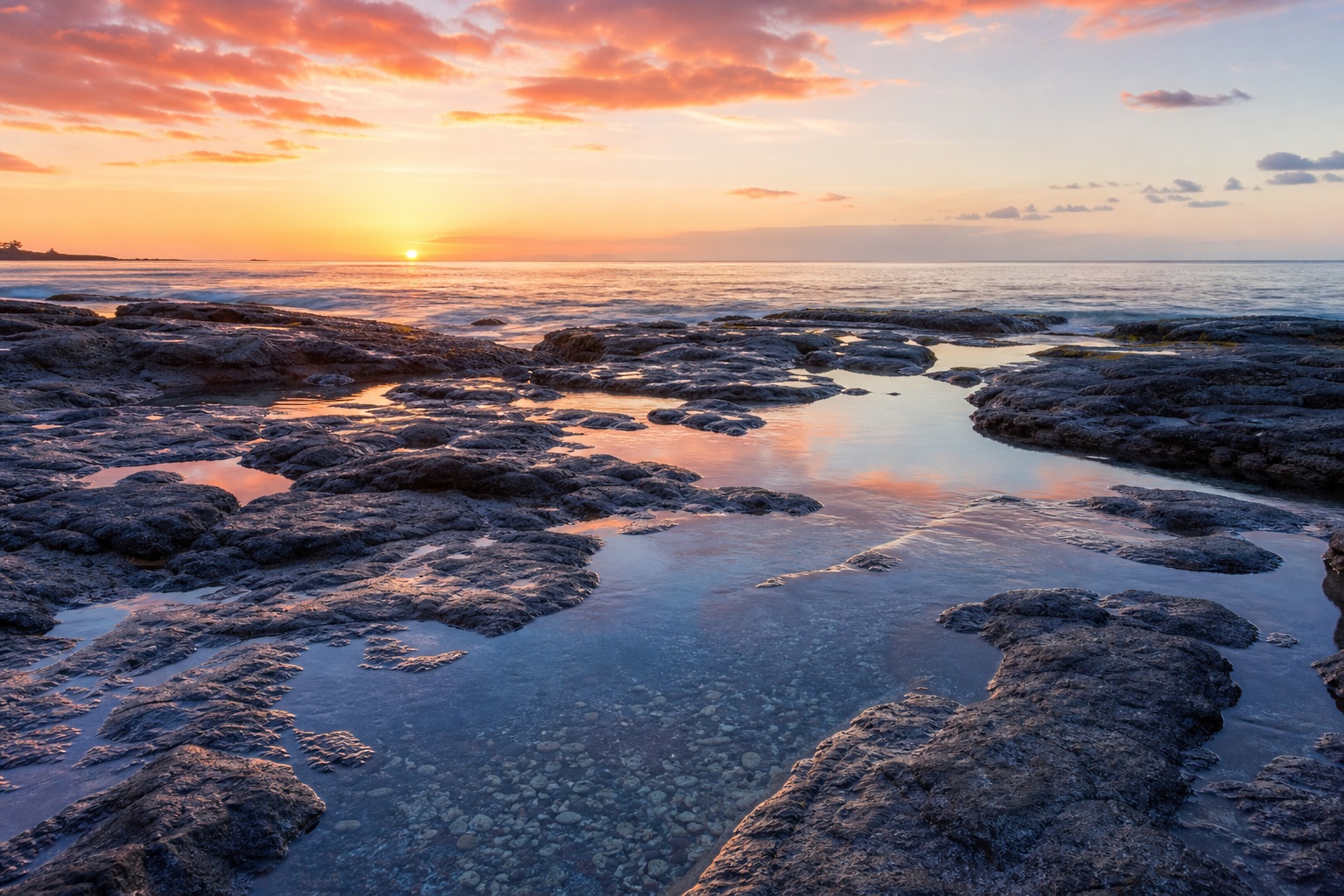Preview for Ocean Rocky Shore Sunrise Background
