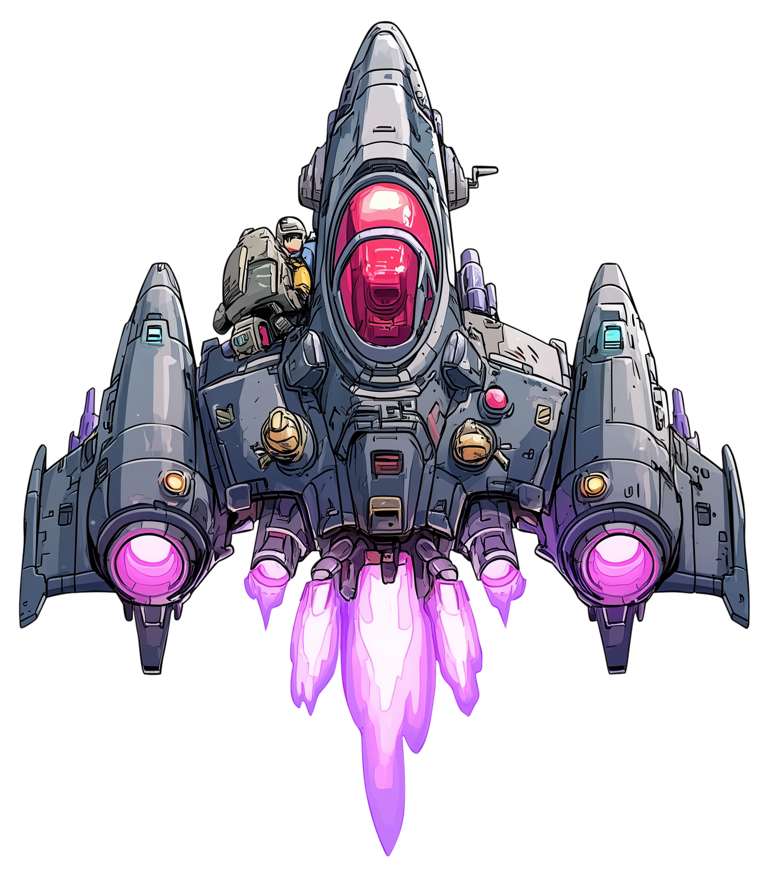 Preview for Futuristic-spaceship-design-sticker-77e54