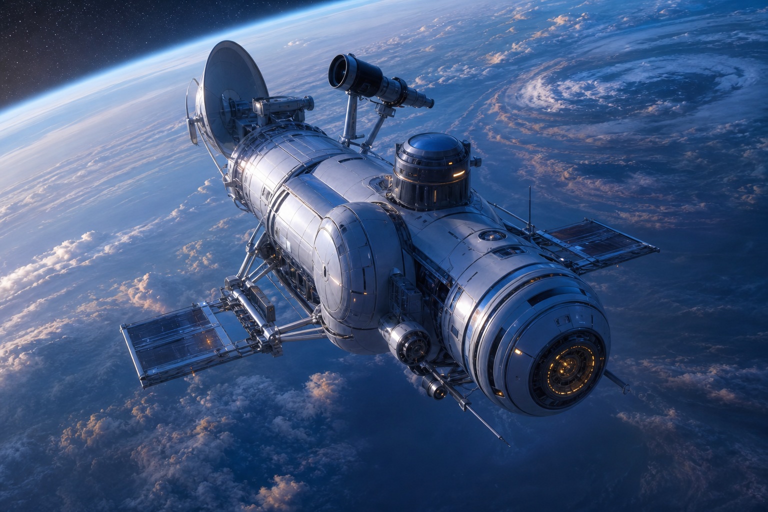 Preview for Science Vessel Blue Hour Stock Background