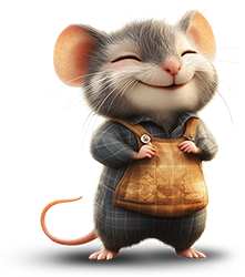 Preview for Smiling-cartoon-mouse-overalls-character-sticker-b6408