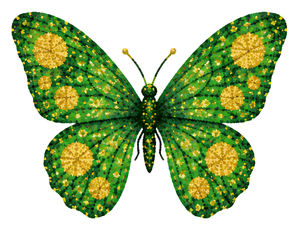 Preview for Pointillist Butterflies Green Sun