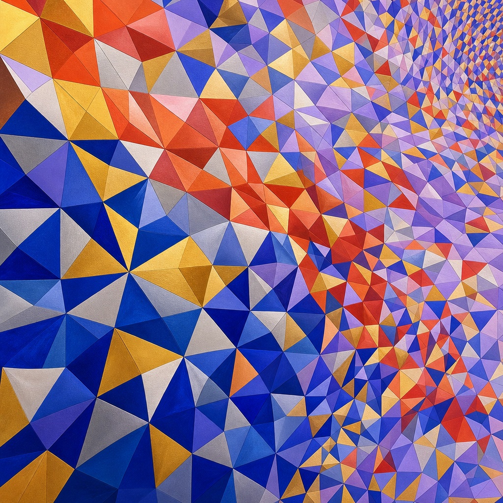 Preview for Ultramarine Vermilion Gold Geometric Background
