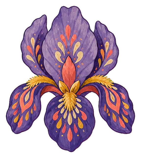 Preview for Folk Gouache Violet Iris Sticker