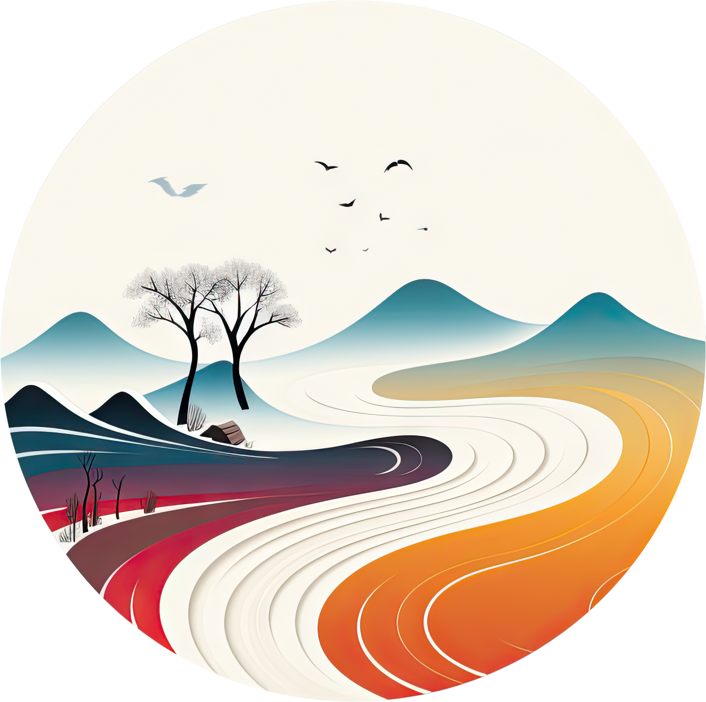 Preview for Vibrant-landscape-illustration-logo-mountain-sticker-bff23