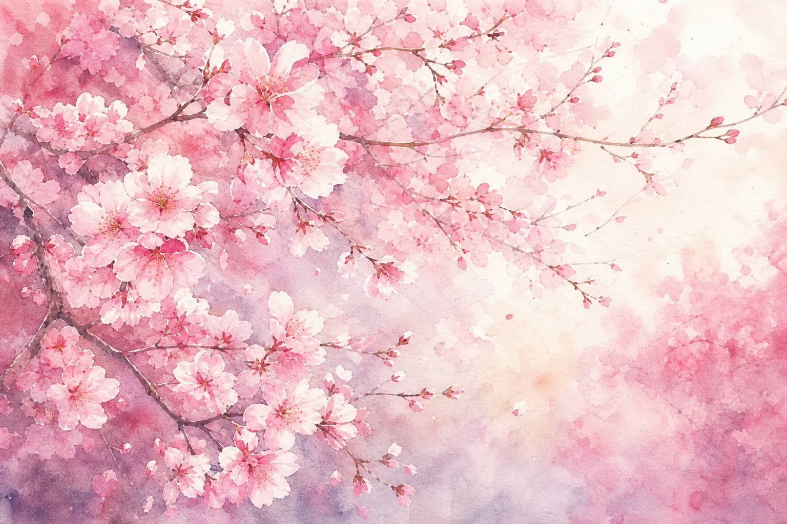 Preview for Cherry Blossom Watercolor Mist Background