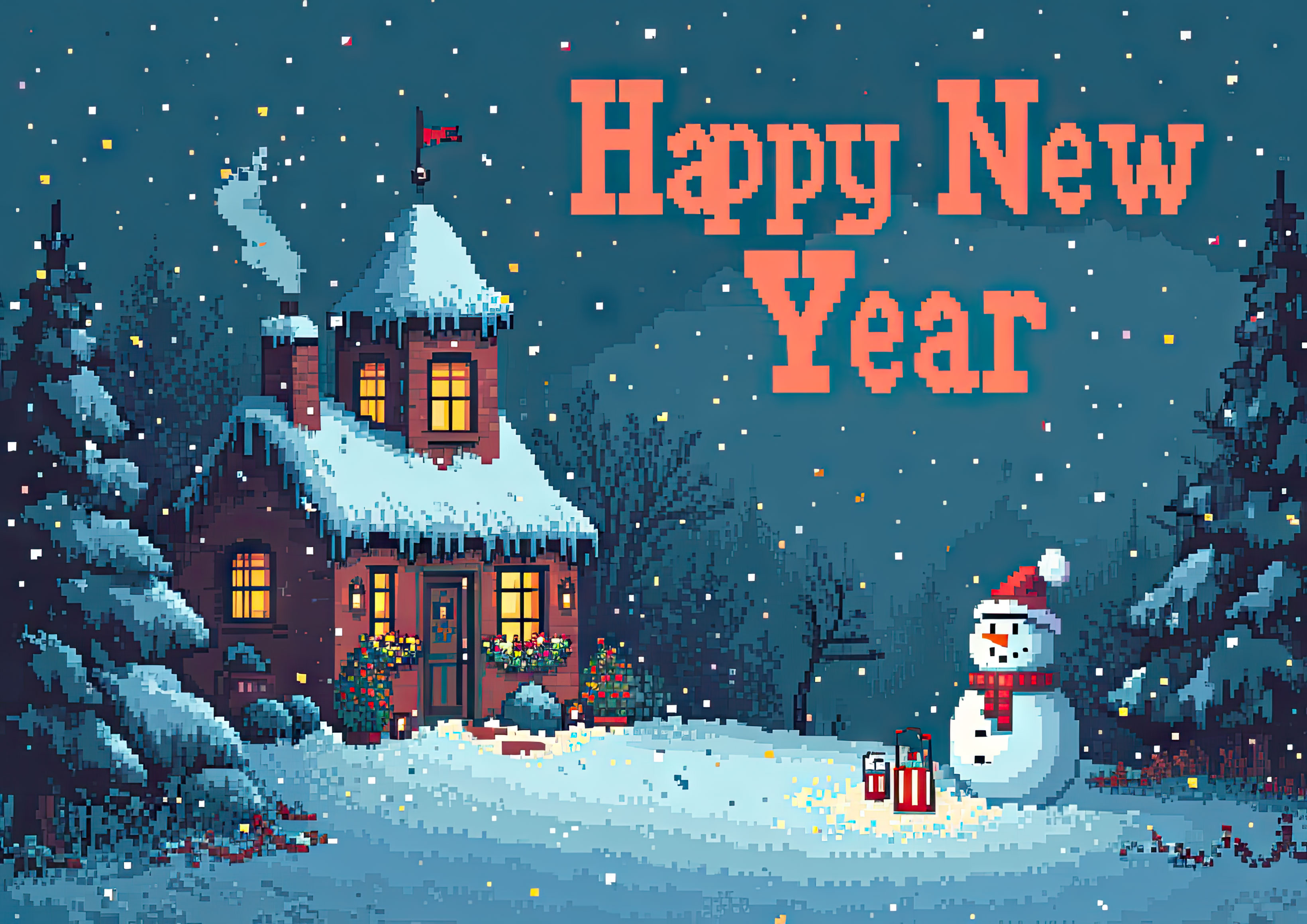 Preview for Happy-new-year-winter-scene-background-b2679