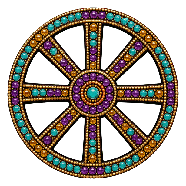 Preview for Beaded Gemstone Dharma Wheel Sticker